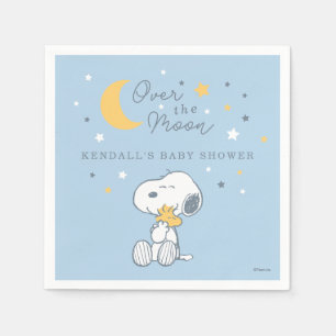 Snoopy & Woodstock   Over the Moon Baby Shower Napkin