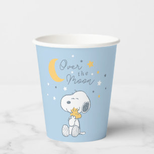 Snoopy & Woodstock Over the Moon Baby Shower Pap Paper Cups