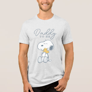 Snoopy & Woodstock Over the Moon Baby Shower Tri-Blend Shirt