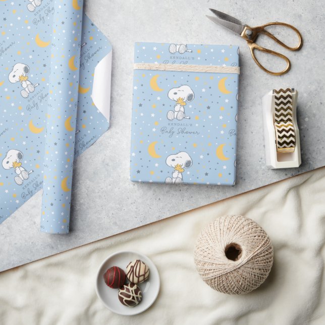 Snoopy & Woodstock | Over the Moon Baby Shower Wra Wrapping Paper (Crafts)