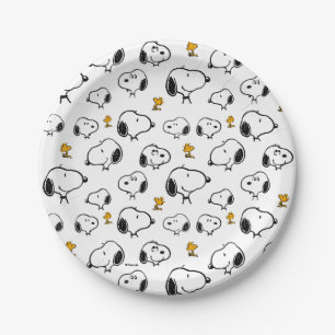 Snoopy & Woodstock Pattern Paper Plate
