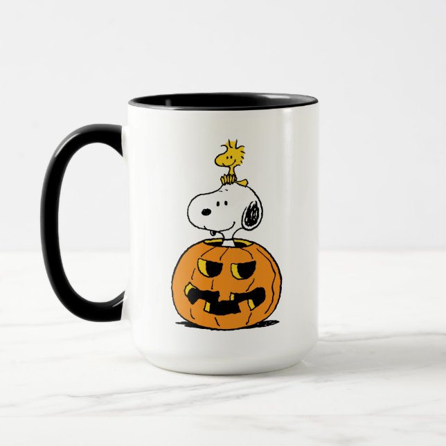 Snoopy & Woodstock Pumpkin Mug (Left)