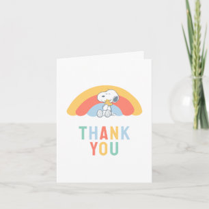 Snoopy & Woodstock Rainbow Baby Shower Thank You C Card