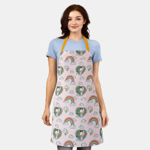 Snoopy & Woodstock Rainbow Heart Pattern Apron
