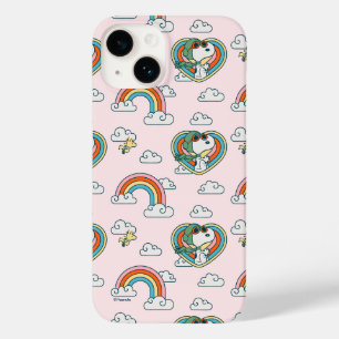 Snoopy & Woodstock Rainbow Heart Pattern Case-Mate iPhone 14 Case