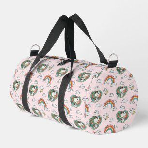 Snoopy & Woodstock Rainbow Heart Pattern Duffle Bag