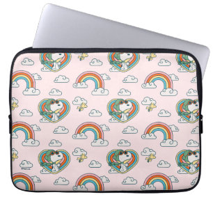 Snoopy & Woodstock Rainbow Heart Pattern Laptop Sleeve