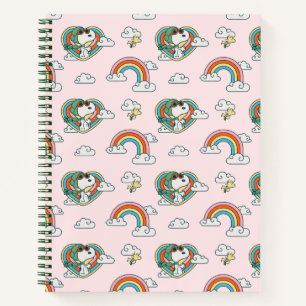 Snoopy & Woodstock Rainbow Heart Pattern Notebook