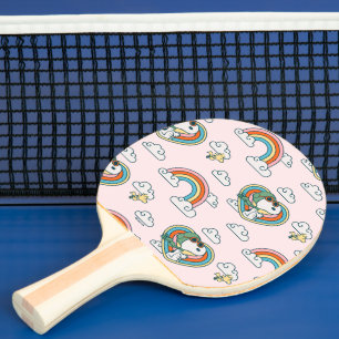 Snoopy & Woodstock Rainbow Heart Pattern Ping Pong Paddle