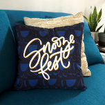 Snooze Fest Cushion<br><div class="desc">What a snooze fest! This fun design features a background pattern of eyelids in dark blues with the wording “snooze fest”. Hand lettered and illustrated.</div>
