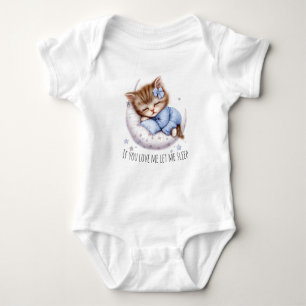 Snooze, Not Sorry — Kitten Logic in Action Baby Bodysuit