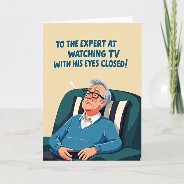 Snoozing Pop Art Fathers Day Card (Front)