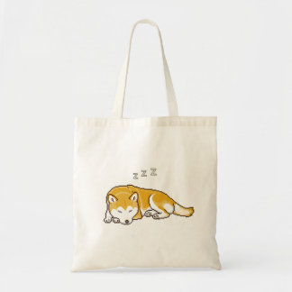 Snoozing Shiba Inu Dog Pixelart Tote Bag
