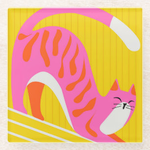 Snoozing Whiskers Glass Coaster