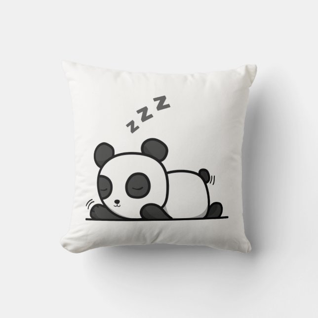 Snoozy Panda – Cosy Throw Pillow (Front)