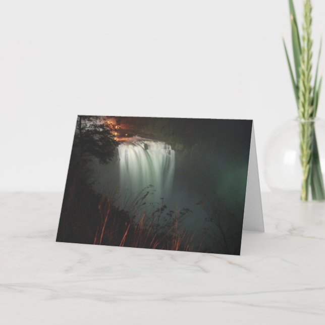 Snoqualmie at night card (Front)