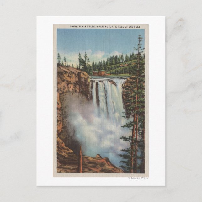 Snoqualmie Falls, WA - View of Falls at Top Postcard (Front)