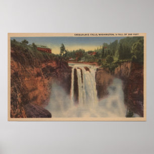 Snoqualmie Falls, WA - View of Falls & Lodge Poster