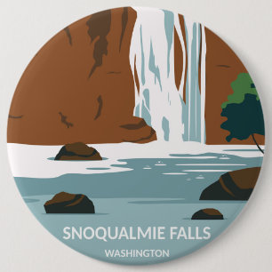 Snoqualmie Falls Washington 6 Cm Round Badge