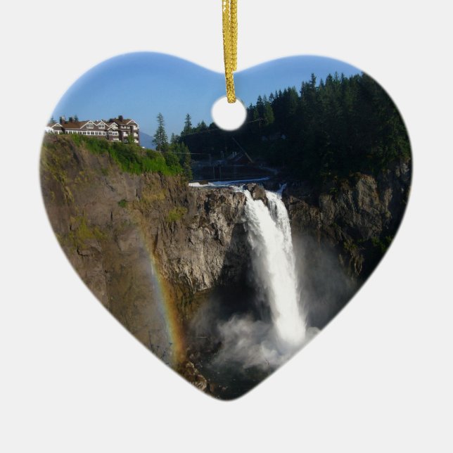 Snoqualmie Falls Washington Ceramic Ornament (Front)
