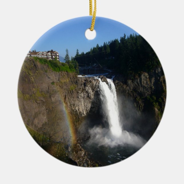 Snoqualmie Falls Washington Ceramic Ornament (Front)