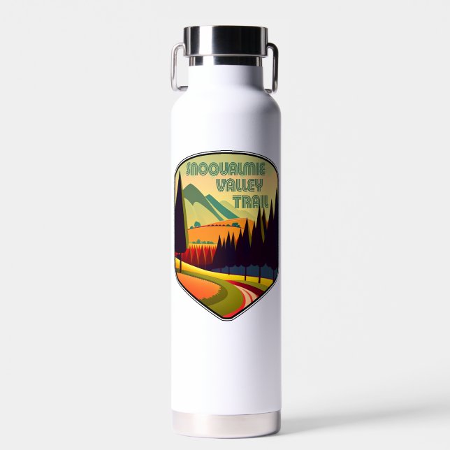 Snoqualmie Valley Trail Washington State Colours Water Bottle (Front)