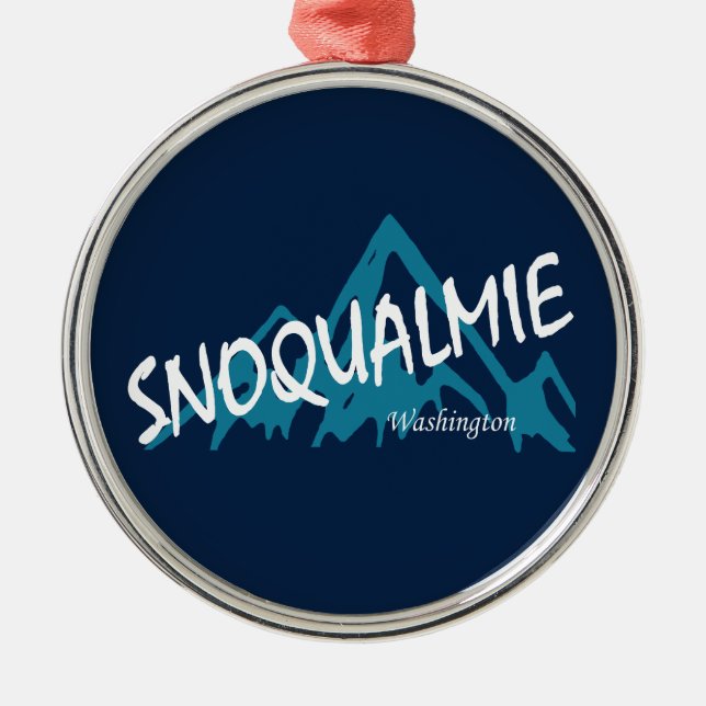Snoqualmie Washington Mountains Metal Ornament (Front)