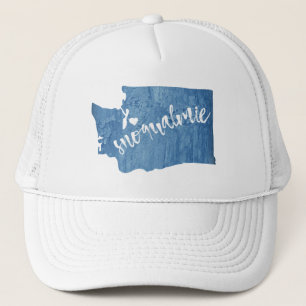 Snoqualmie Washington Wood Grain Trucker Hat