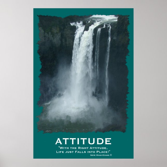 Snoqualmie Waterfall ATTITUDE Motivational Poster (Front)