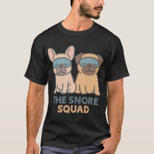 Snore Squad Sleeping French Bulldog and Pug Dog Lo T-Shirt