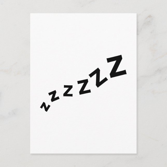 Snore zzz postcard (Front)
