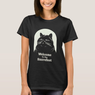 Snorefest Annoyed Cat Workplace Students Office Pa T-Shirt