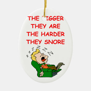 snoring ceramic tree decoration