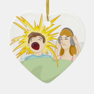Snoring Husband Ceramic Tree Decoration
