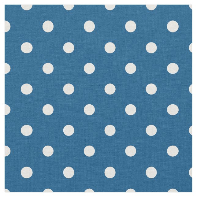 Snorkel Blue & White Polka Dot Fabric (Close Up)