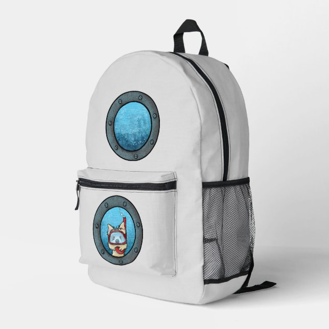 Snorkel Cairn Porthole KiniArt Printed Backpack (Back Corner Right)