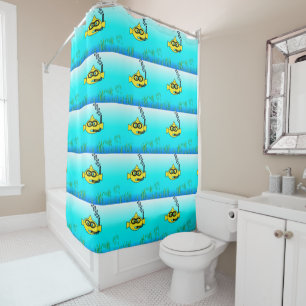 Snorkel Fish Cartoon Goldfish Shower Curtain