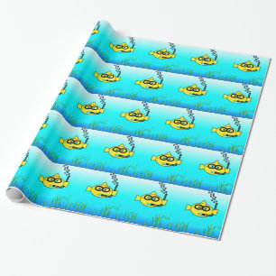 Snorkel Goldfish Pattern Wrapping Paper