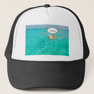 Snorkel Swimming Pig Customise Text Trucker Hat