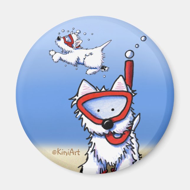 Snorkel Westie Magnet (Front)