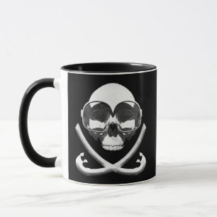 Snorkeling and Scuba Diving Pirate Skull Flag Mug