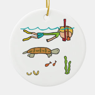 Snorkeling Ceramic Ornament