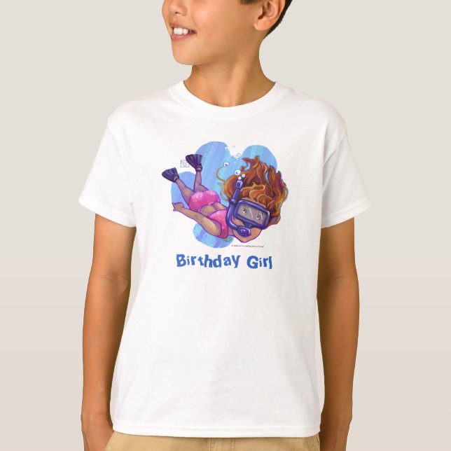 Snorkelling Birthday Girl Light T-Shirt (Front)