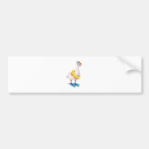 Snorkelling Canada Goose in Flippers and Swim Ring Bumper Sticker