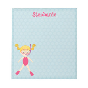Snorkelling Girl Beach Party Notepad