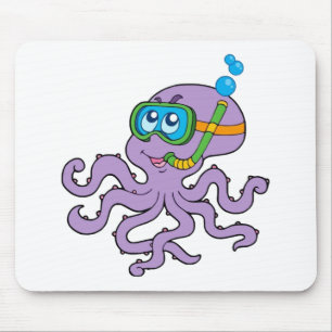 Snorkelling Octopus Mouse Pad