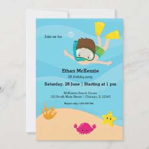 Snorkelling party invitation
