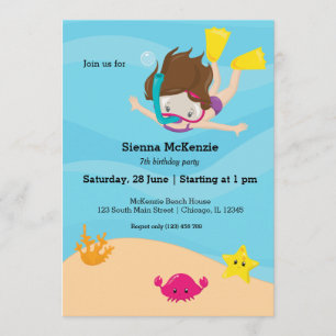 Snorkelling party invitation