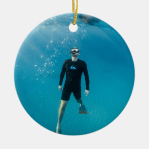 Snorkelling Personalised Photo Ceramic Ornament