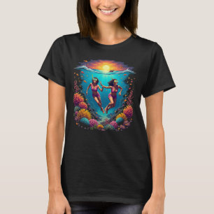 Snorkelling Sisters Underwater Sea Life Tee